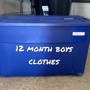 A bunch of boy clothes!! Big totes $100 each small totes $60 each